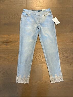 GG jeans brand light blue stretchy pull on jeans sz 8 NWT